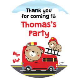 fire engine bear party stickers