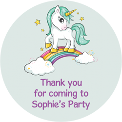 magical unicorn party stickers