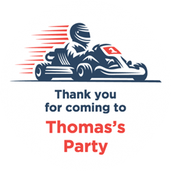 go kart racer party stickers