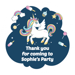 sweet  unicorn party stickers