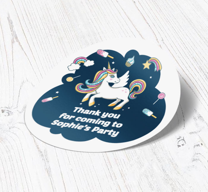 sweet  unicorn party stickers