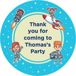 astronaut kids party stickers