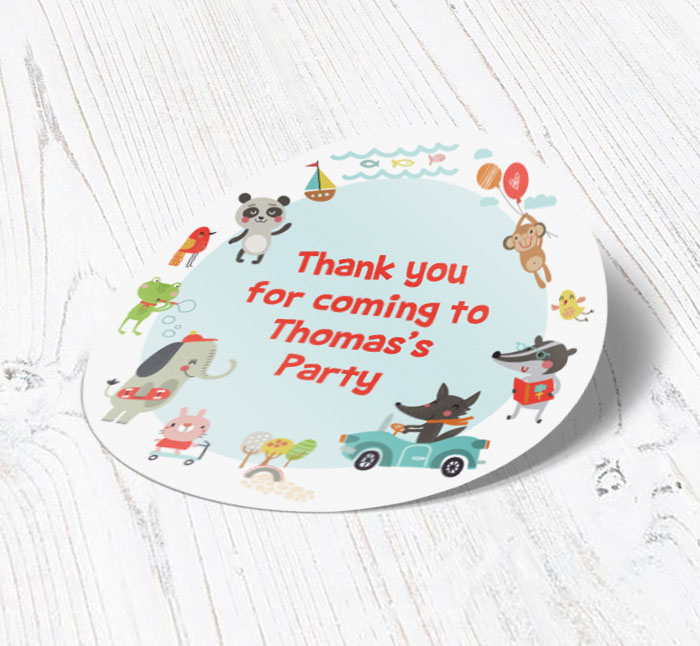 animal border party stickers