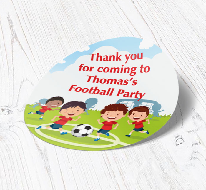 childrens football party stickers