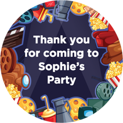 movie night party stickers