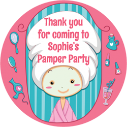 pamper party stickers