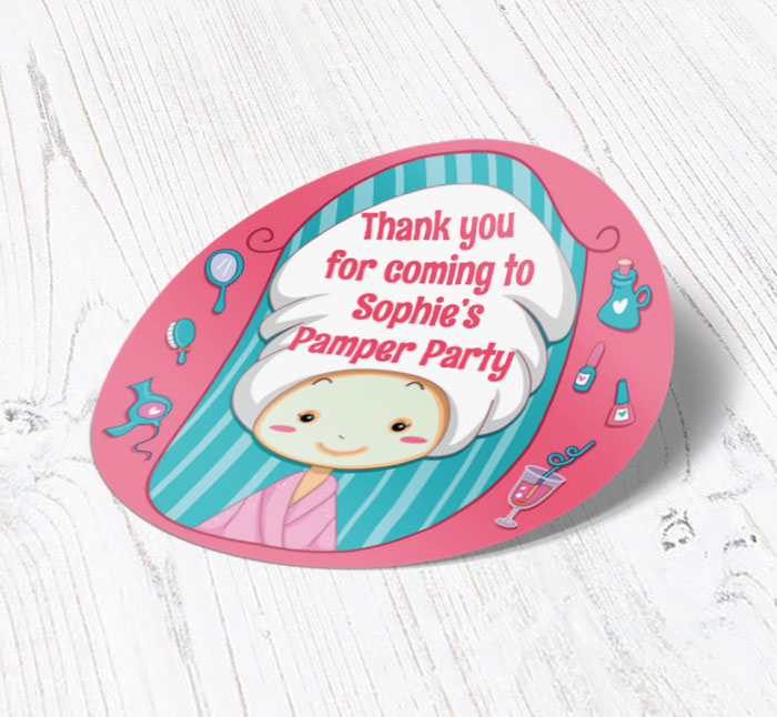 pamper party stickers