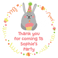 rabbit party stickers