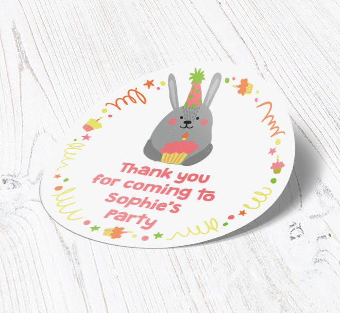 rabbit party stickers