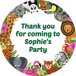 wild animals party stickers