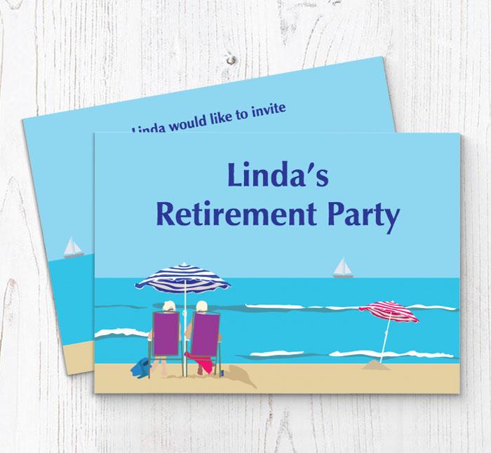 by the sea retirement invitations