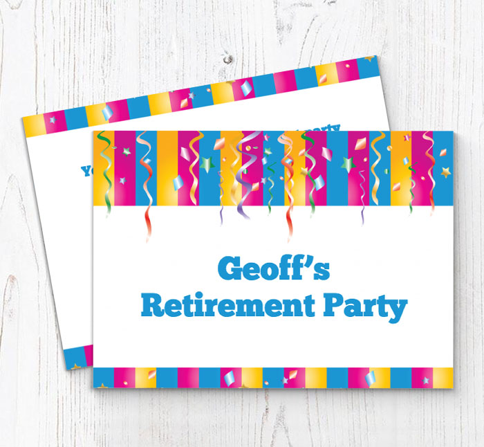 streamers retirement invitations