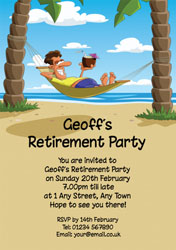 tropical beach retirement invitations