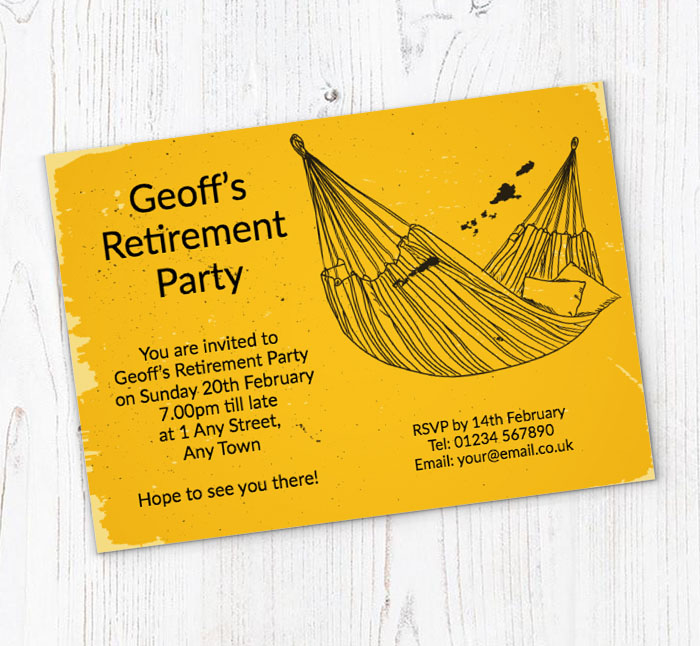 hammock retirement invitations