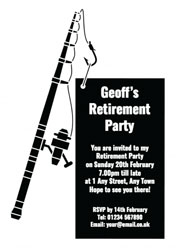 fishing rod retirement invitations