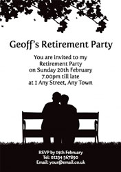 park bench retirement invitations