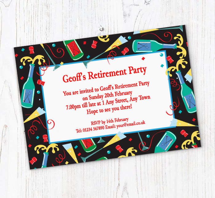 retirement border party invitations