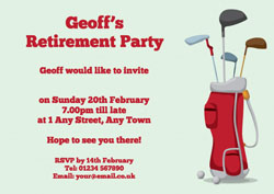 golf clubs retirement invitations