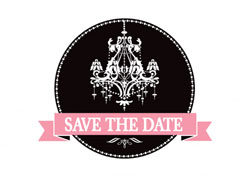 chandelier save the date cards