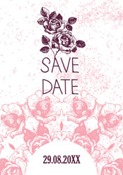 pink floral save the date cards
