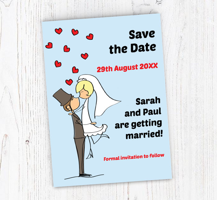 kiss the bride save the date cards