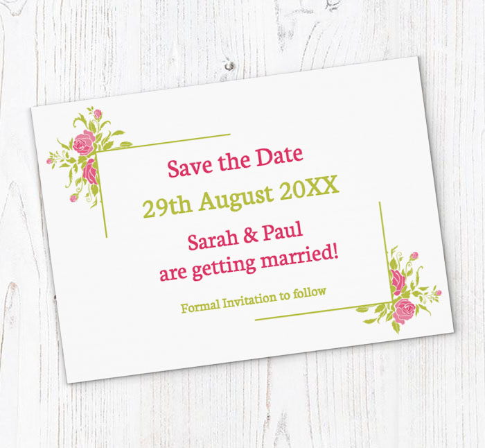 floral save the date cards