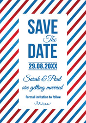 stripes save the date cards