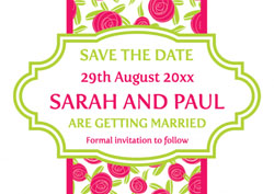 roses save the date cards