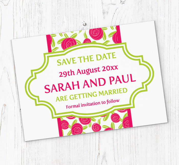 roses save the date cards
