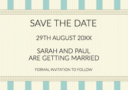 cream and blue save the date cards