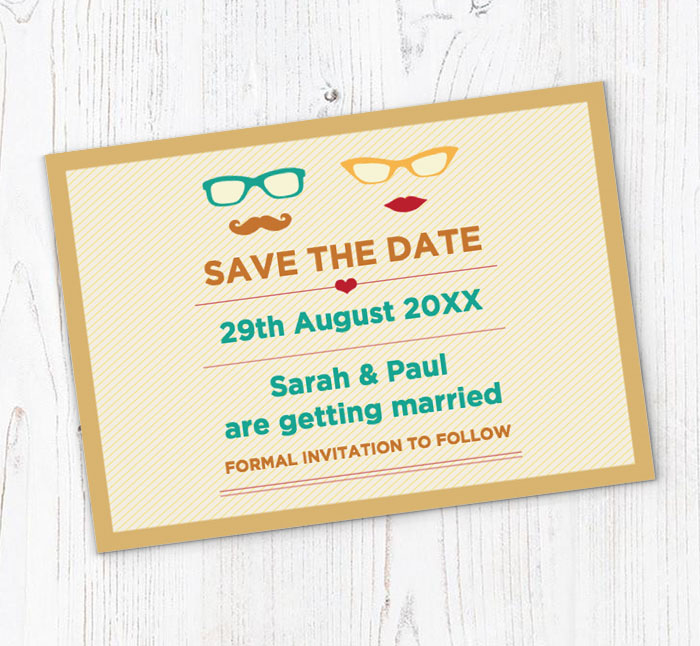 glasses save the date cards