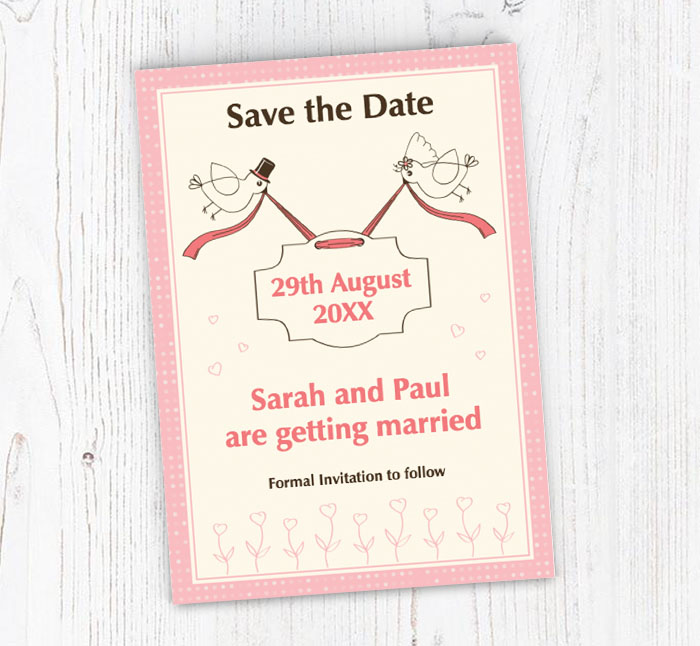 doves save the date cards