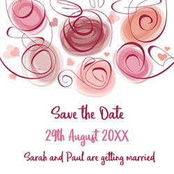swirl save the date cards