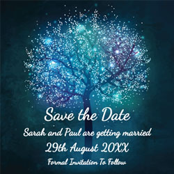 tree lights save the date cards