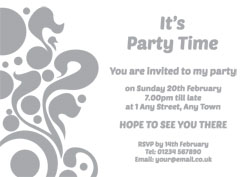 silver foil lava party invitations