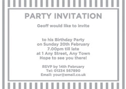 silver foil vertical stripes invitations