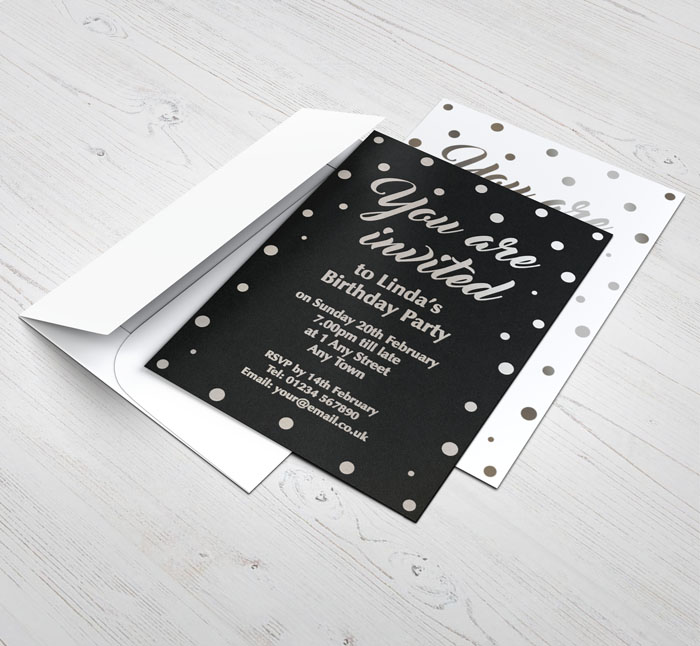 you are invited silver foil invitations