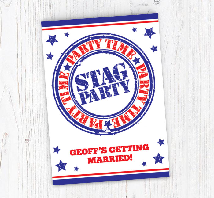 stag party time invitations