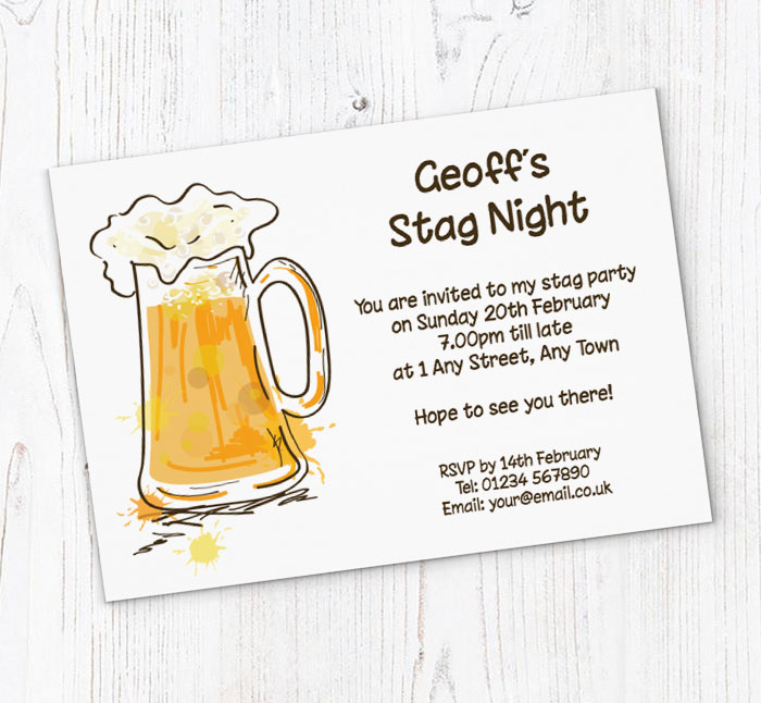 pint of beer party invitations