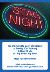 neon stag party invitations