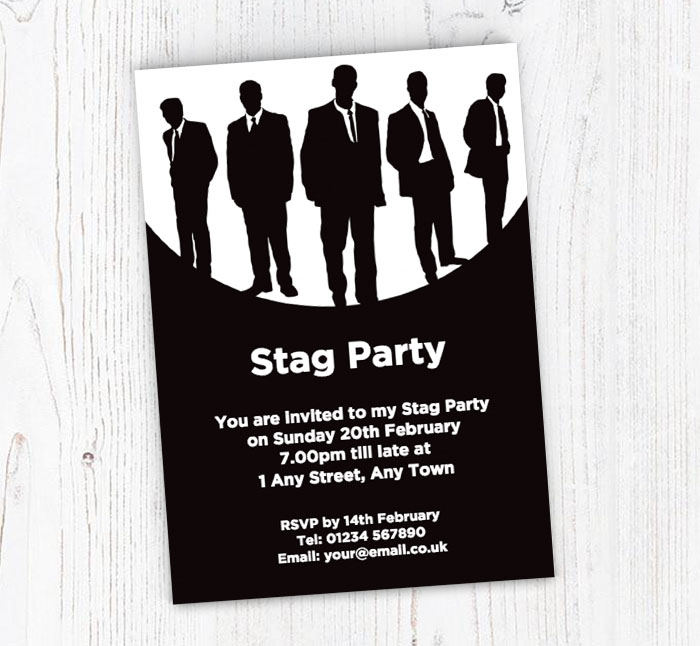 reservoir stags party invitations