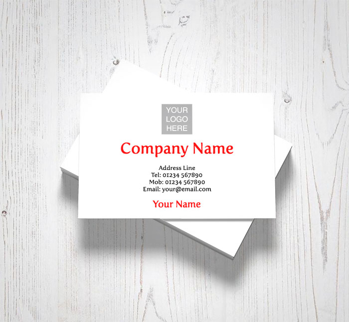 red logo upload business cards