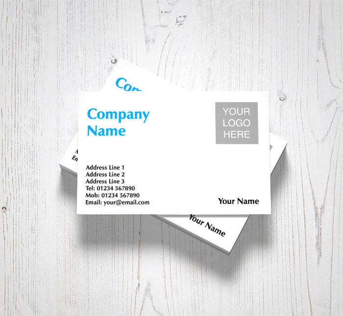 blue logo upload business cards