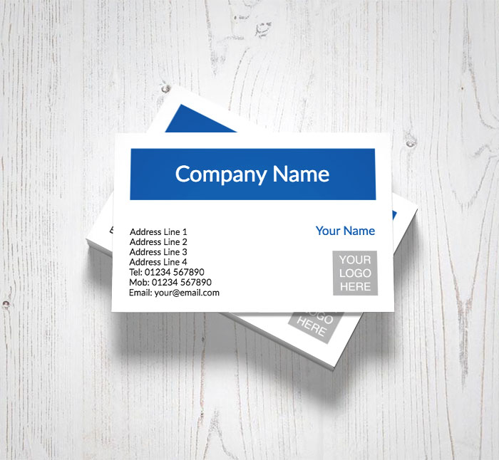 blue horizontal logo business cards