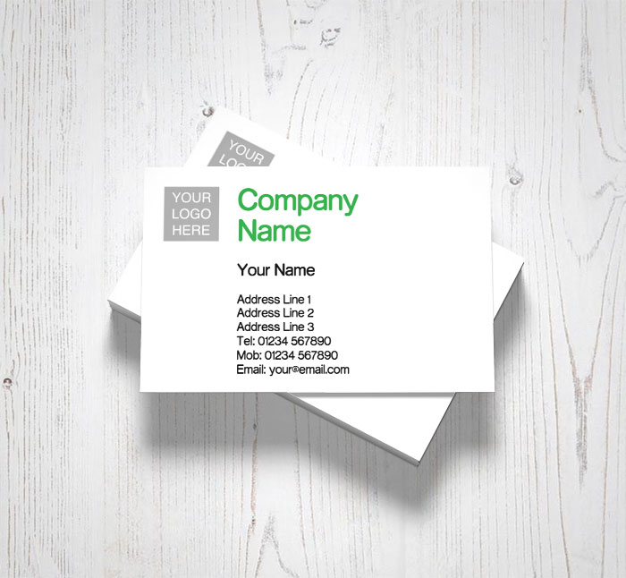 standard logo upload business cards