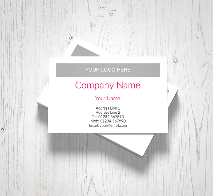 pink logo upload business cards