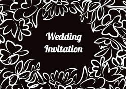 white flowers invitations