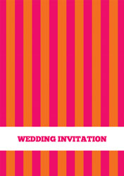 pink and orange stripes invitations