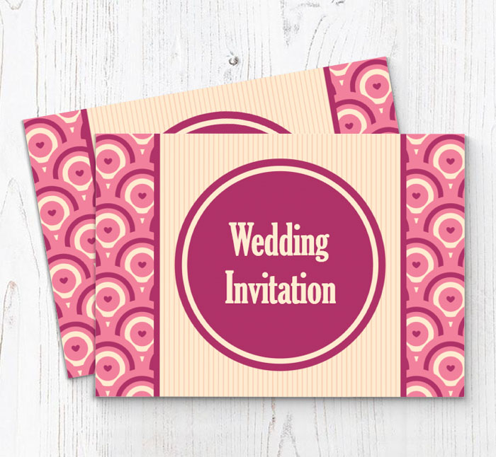 circles and hearts invitations