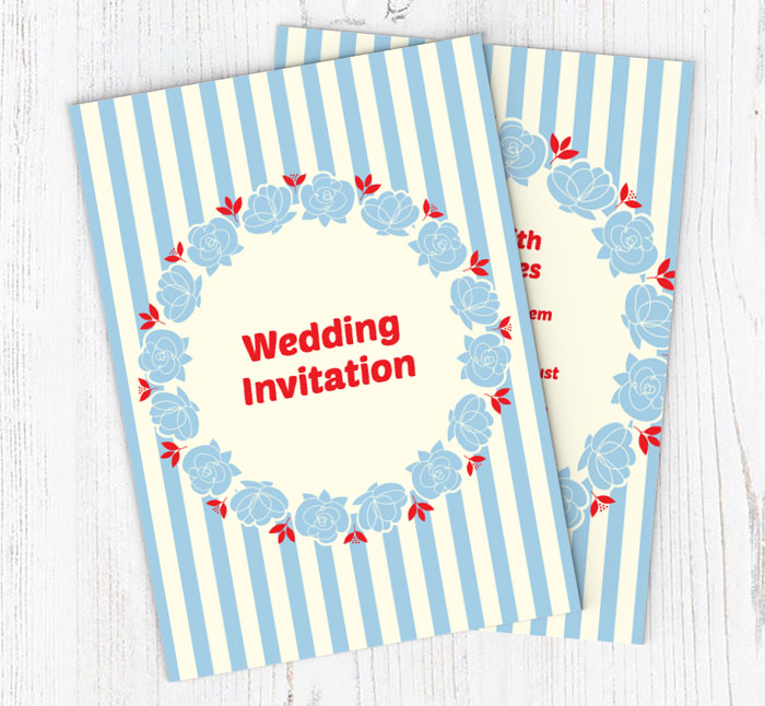 cream and pale blue invitations